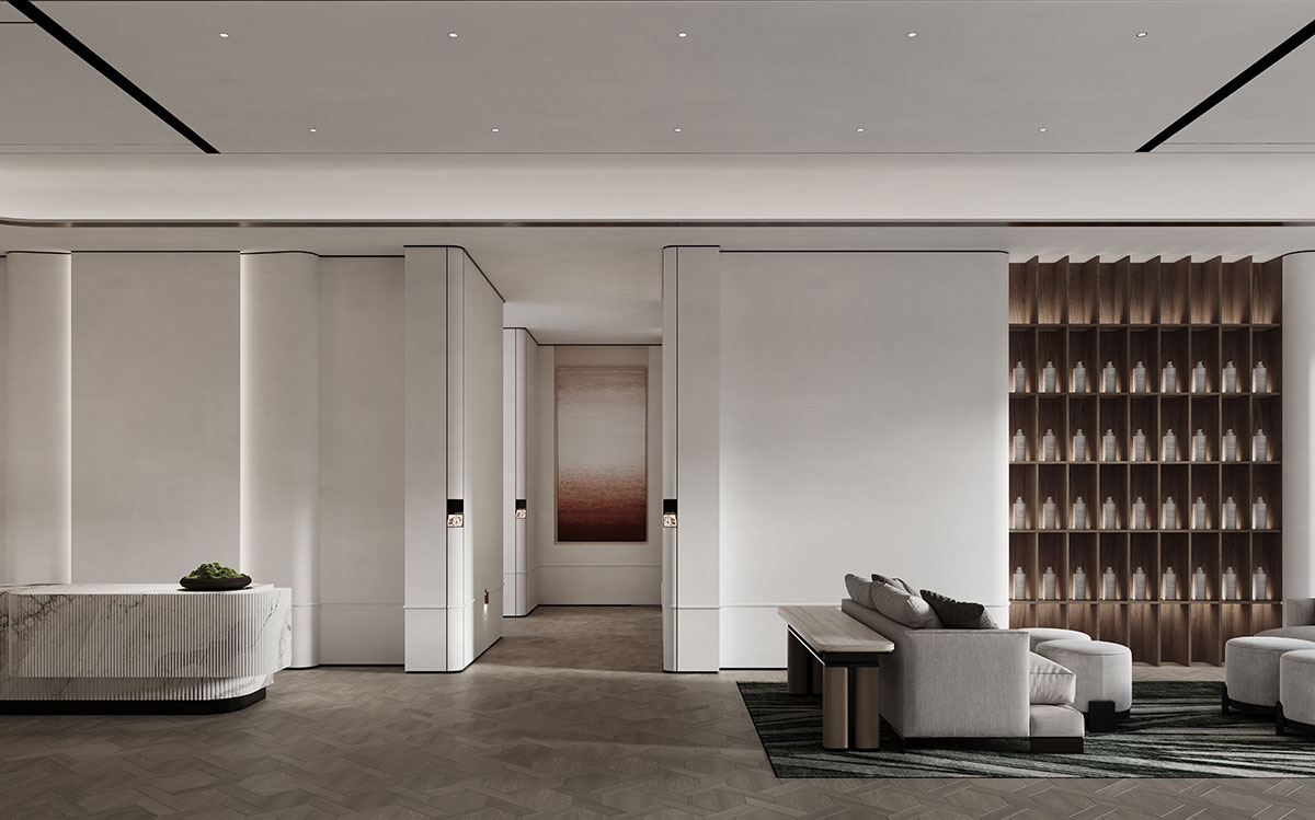 Arrival lobby at Godrej Trilogy