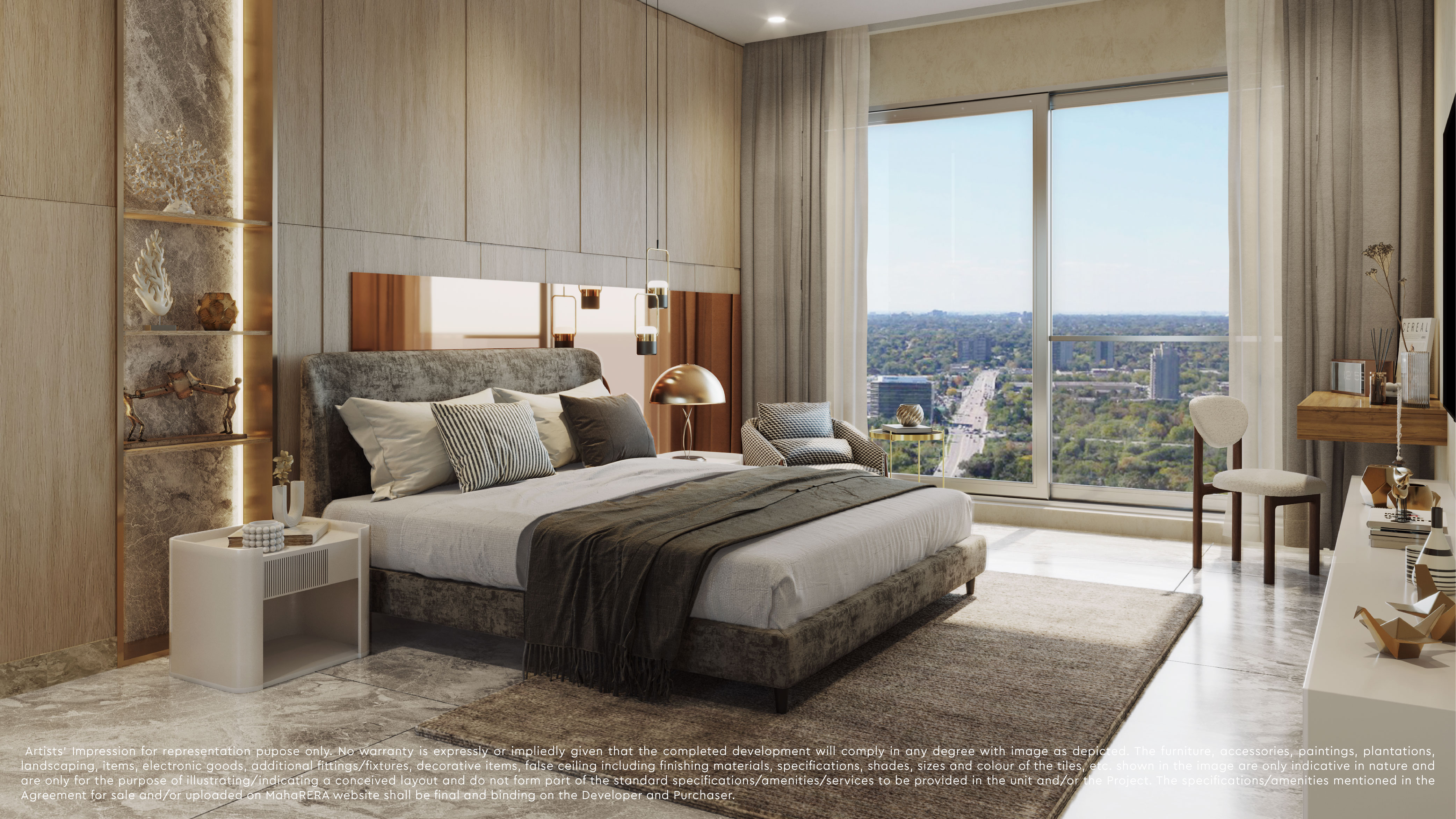 Bedroom interior at Godrej Reserve