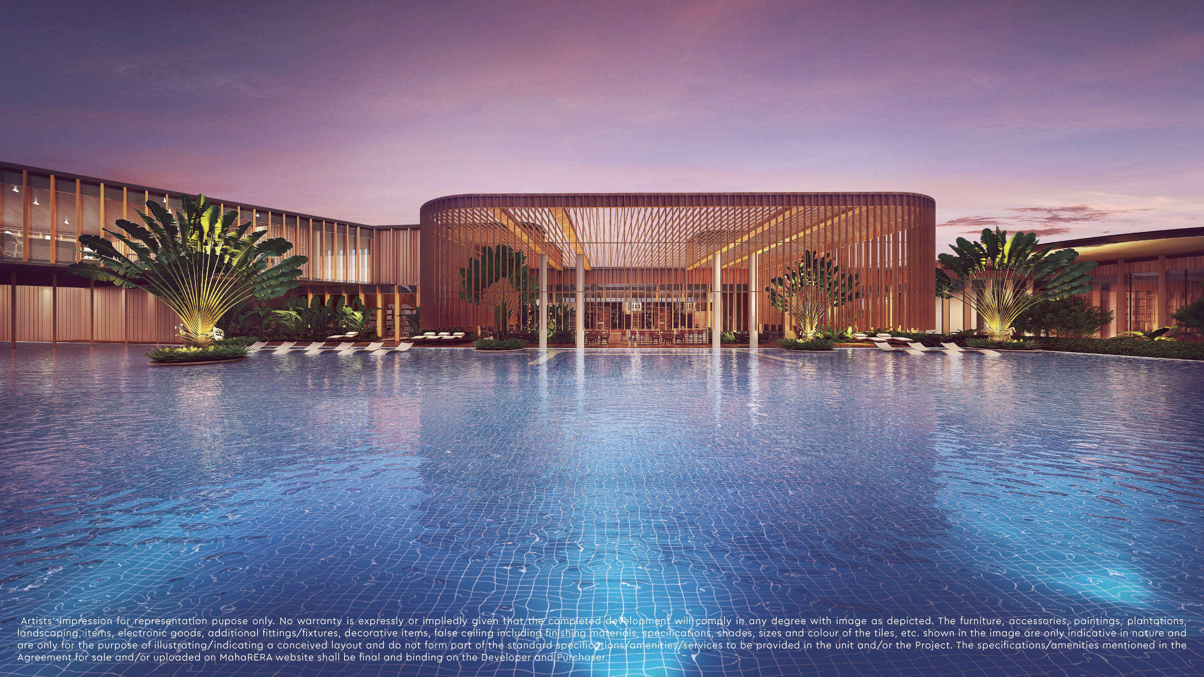 Swimming pool at Godrej Reserve