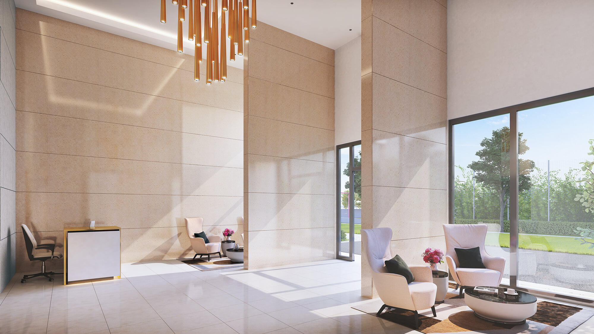 Arrival lobby at Godrej Bliss