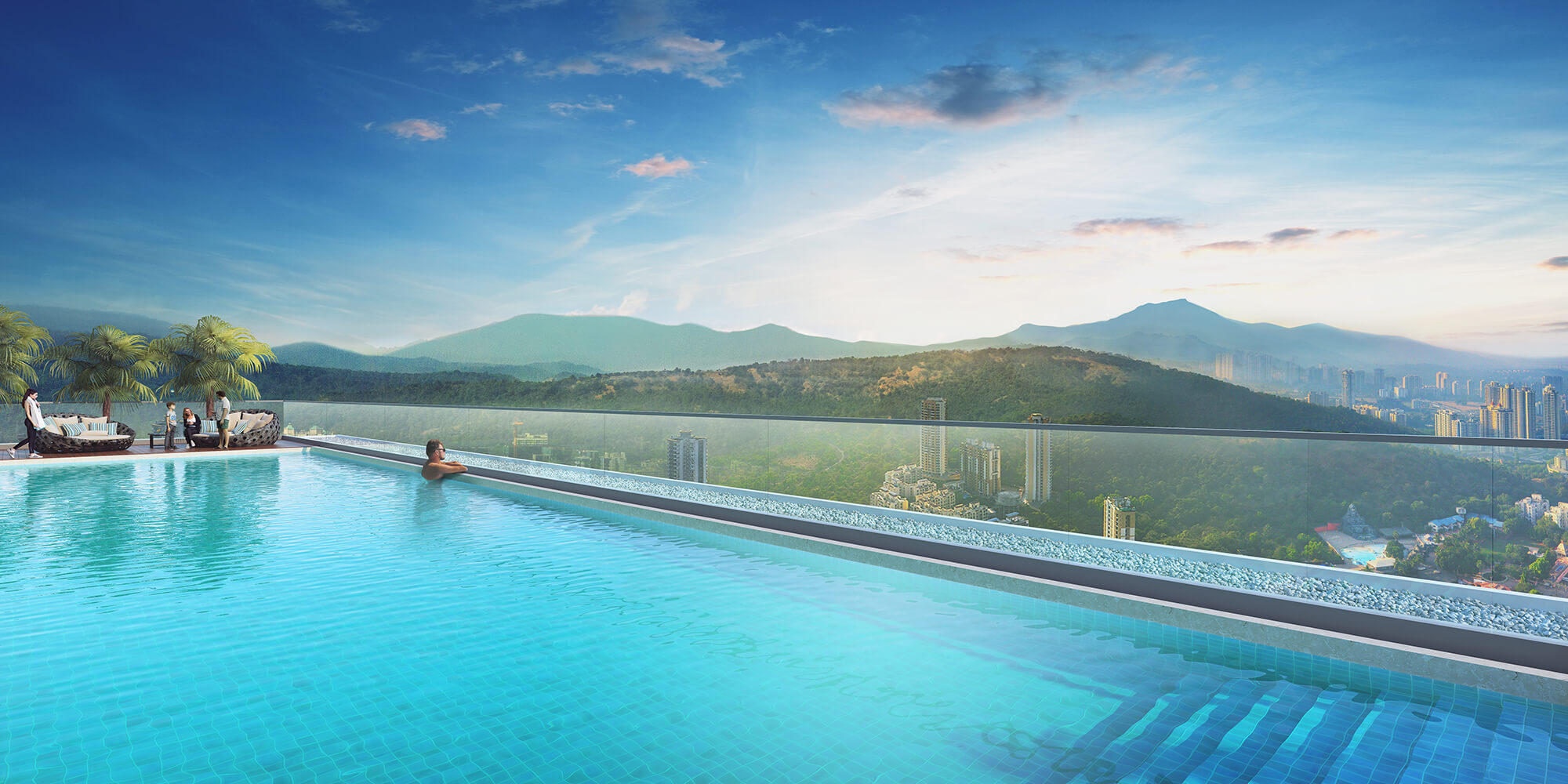 Infinity pool at Godrej Bliss