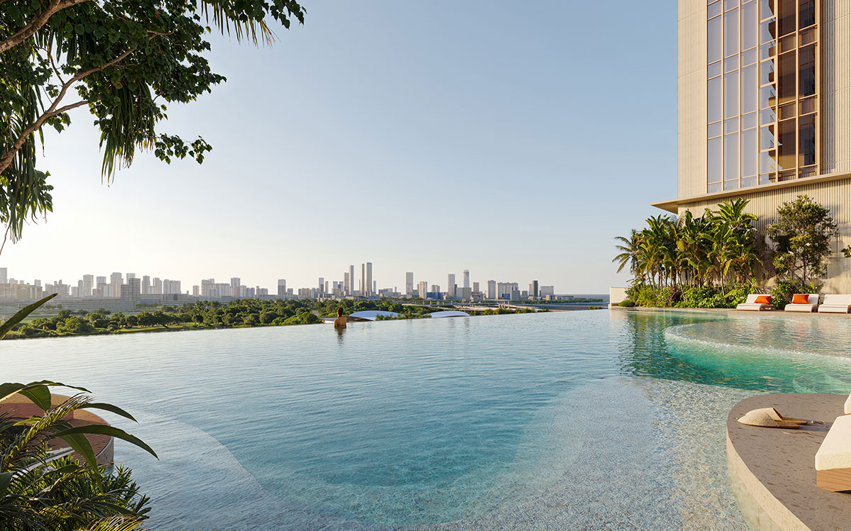 Infinity pool at Godrej Trilogy